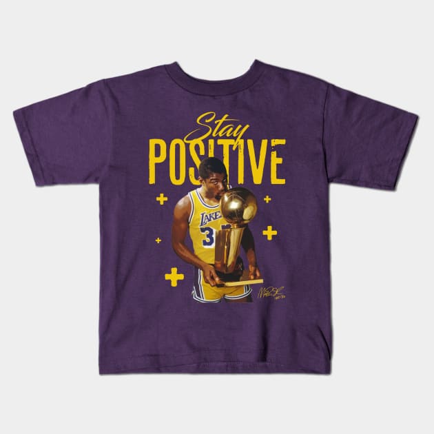 Magic Johnson Stay Positive Kids T-Shirt by Juantamad